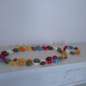 NWT Multi colored long necklace and bracelet set